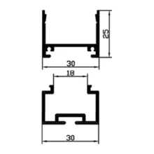 پروفیل لاین نوری آویز فنرخور دو لاین SL241