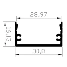 پروفیل لاین نوری روکار دو لاین SL230