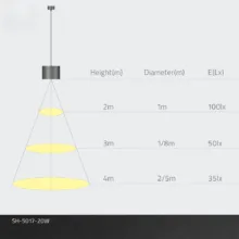 چراغ سقفى روکار شعاع SH-5017-20W
